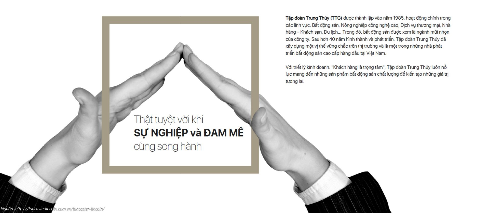 Chủ đầu tư Tập đoàn Trung Thủy (TTG Holdings) - Đơn vị phát triển dự án Lancaster Lincoln