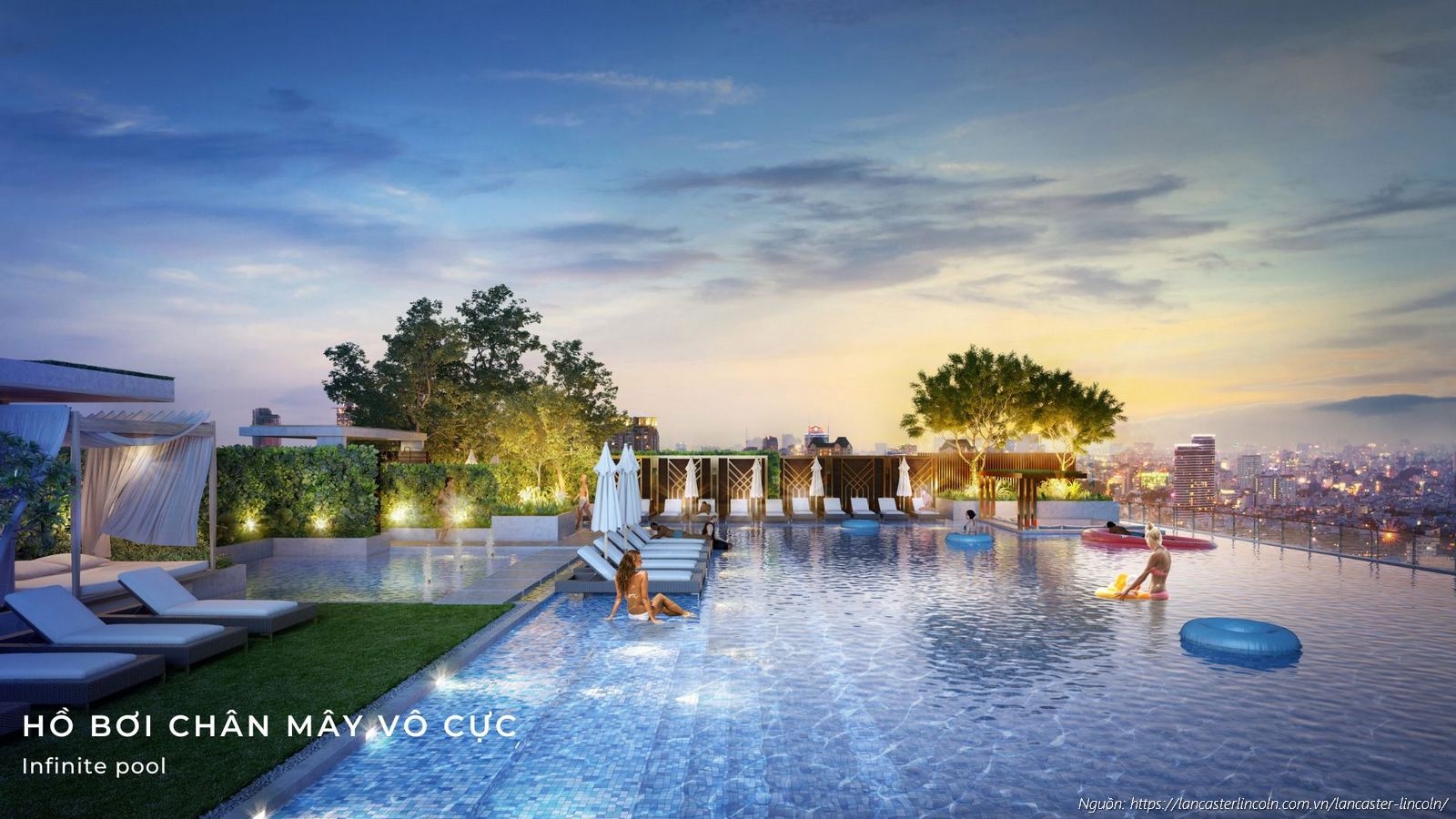Hồ bơi chân mây vô cực (Infinity Pool) - Tiện ích nội khu dự án Lancaster Lincoln Quận 4