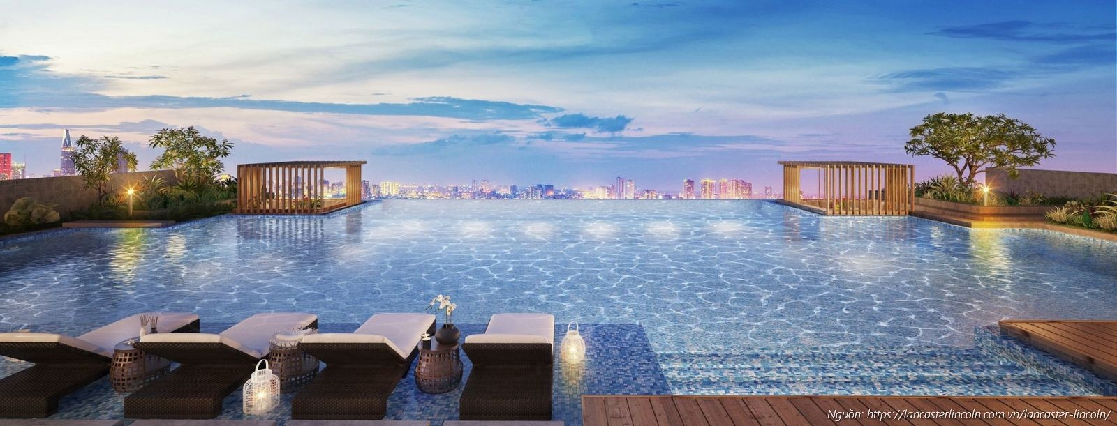 Hồ bơi chân mây vô cực (Infinity Pool) - Tiện ích nội khu dự án Lancaster Lincoln Quận 4