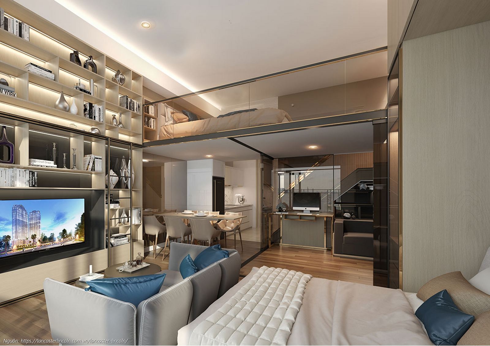Nhà mẫu căn hộ Loft chung cư Lancaster Lincoln Quận 4