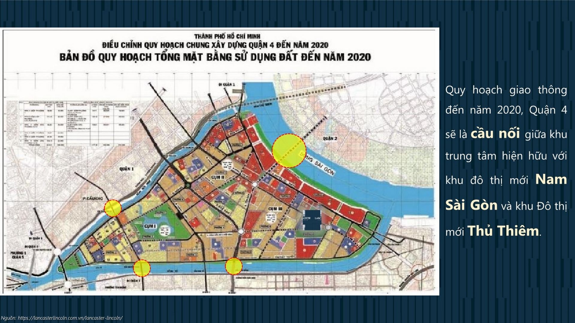 Quy hoạch tổng thể Quận 4 và vị trí dự án Lancaster Lincoln