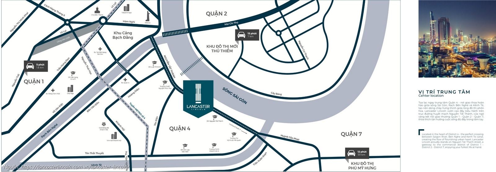 Vị trí dự án căn hộ chung cư Lancaster Lincoln Quận 4