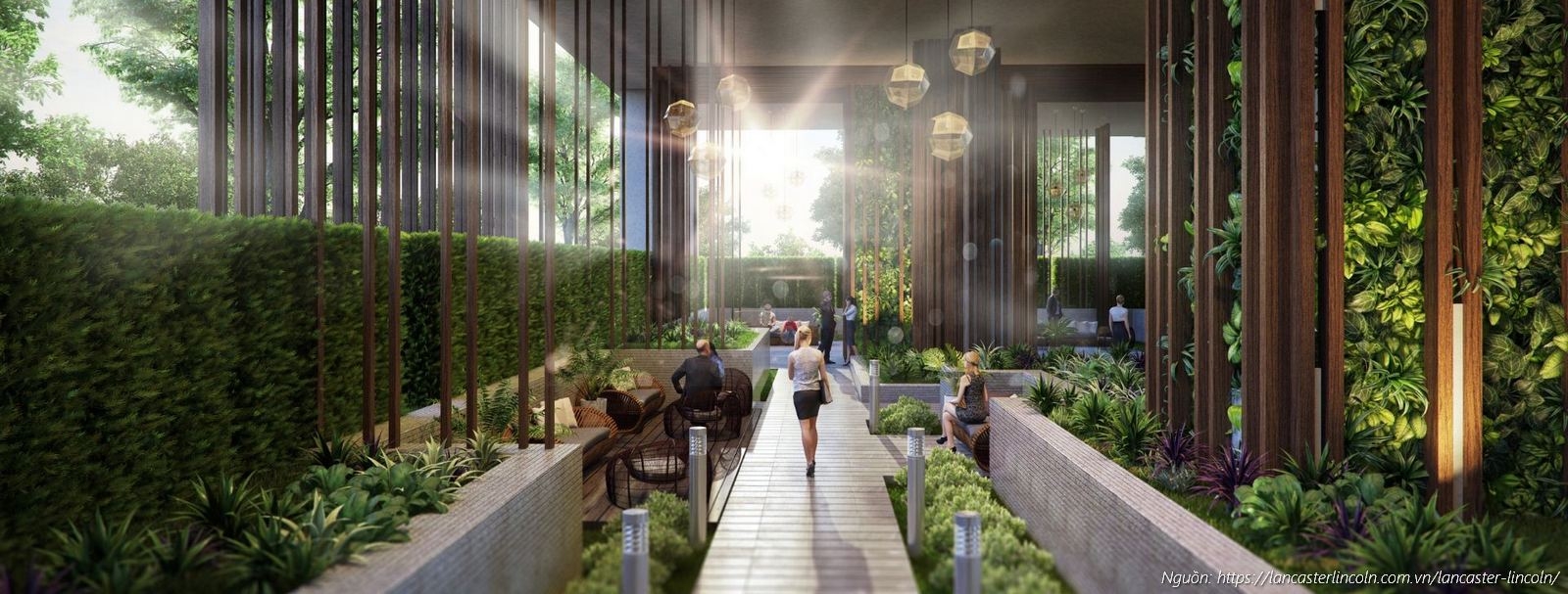 Vườn địa đàng (Urban Jungle 1000m²) - Tiện ích cảnh quan dự án Lancaster Lincoln Quận 4
