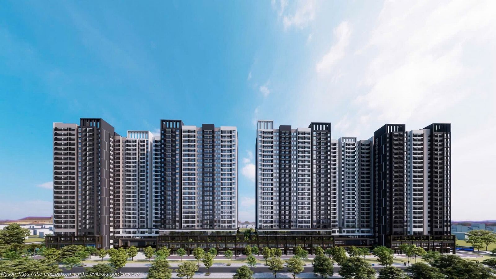 Phối cảnh tổng thể dự án căn hộ chung cư The Emerald Garden View Thuận An