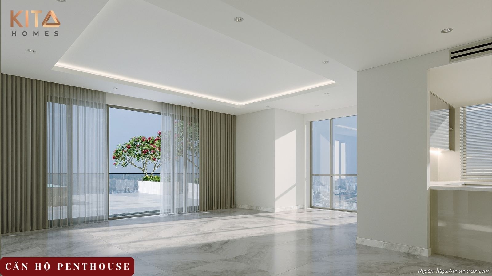 Nhà mẫu căn hộ Penthouse Sky Villa dự án Ansana By Kita Võ Văn Kiệt Bình Tân