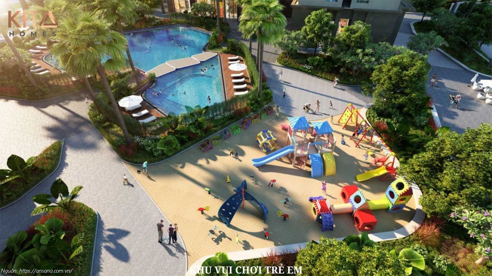 Khu vui chơi trẻ em Kid World an toàn và sáng tạo tại dự án Ansana by Kita
