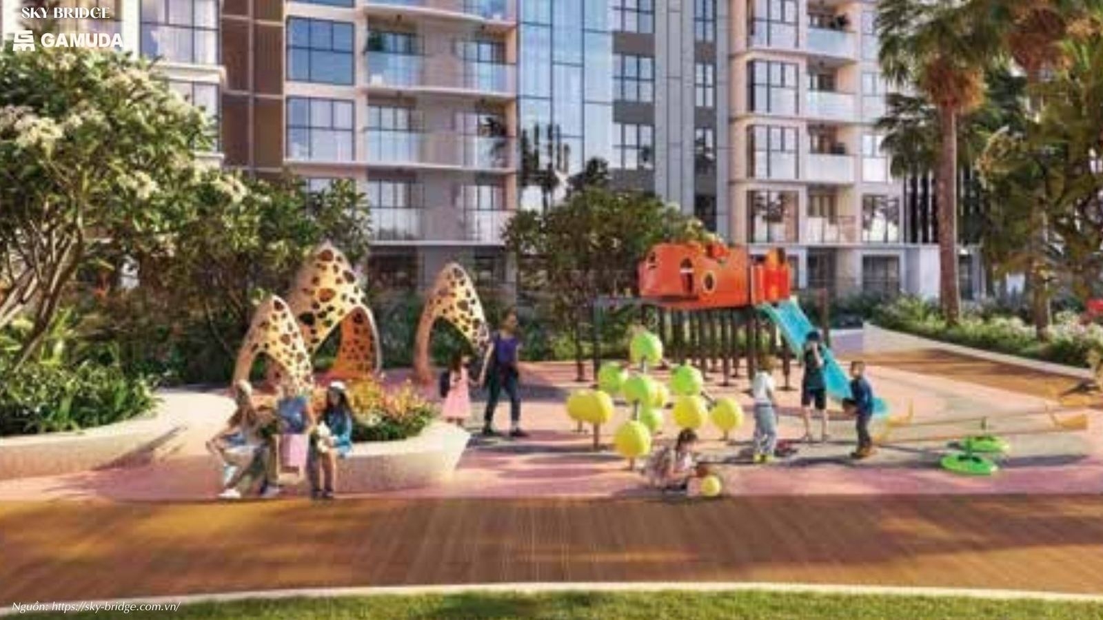 Khu vui chơi trẻ em tại dự án căn hộ chung cư SkyBridge Thuận An