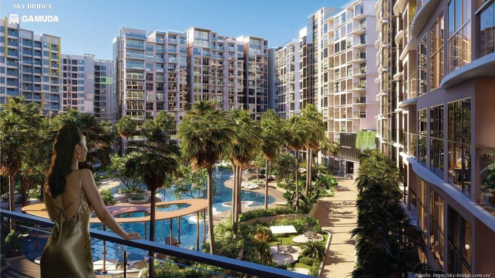 Phối cảnh tổng thể ban ngày dự án chung cư SkyBridge Thuận An