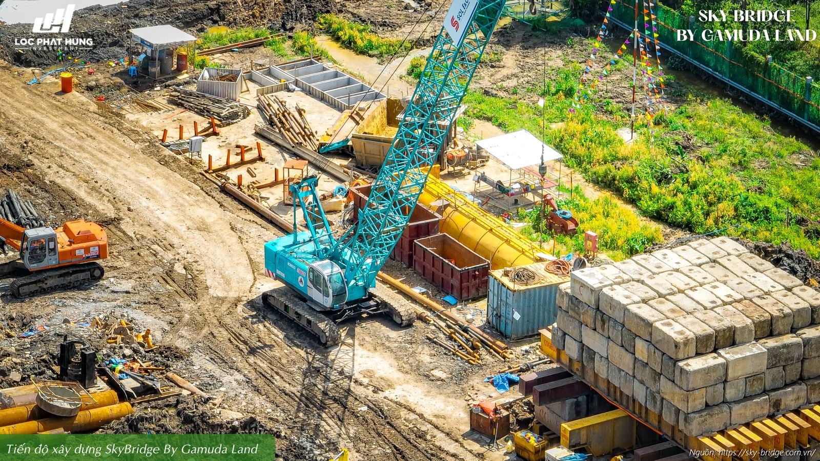 Hình ảnh thực tế cập nhật tiến độ xây dựng dự án căn hộ Sky Bridge Gamuda Land mới nhất