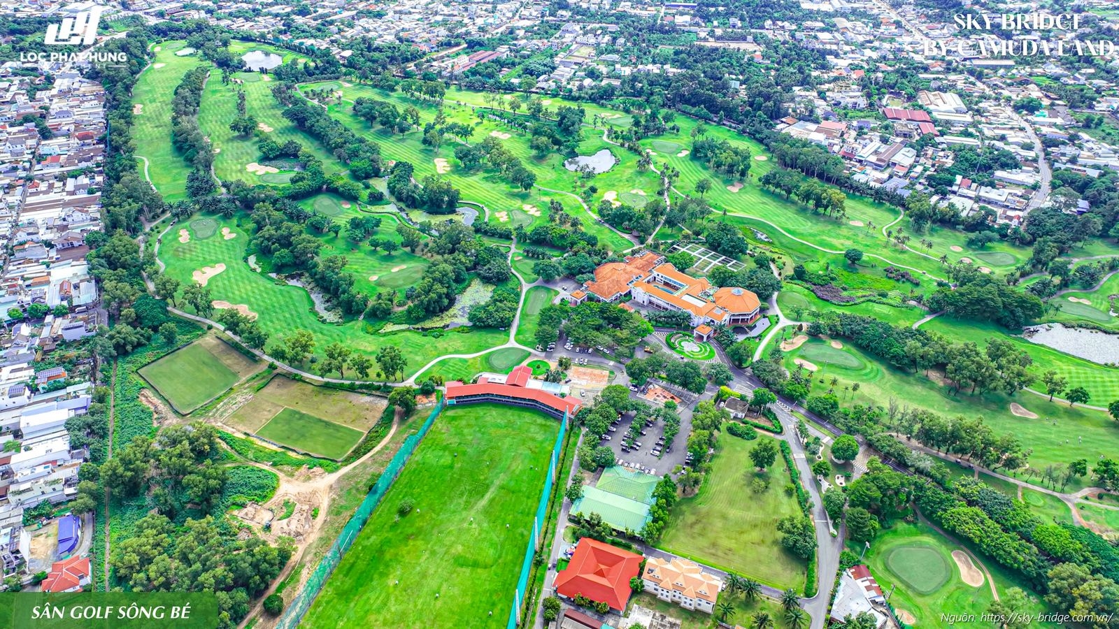 Tiện ích ngoại khu Sân Golf Sông Bé xanh mát đối diện dự án Sky Bridge Gamuda Land