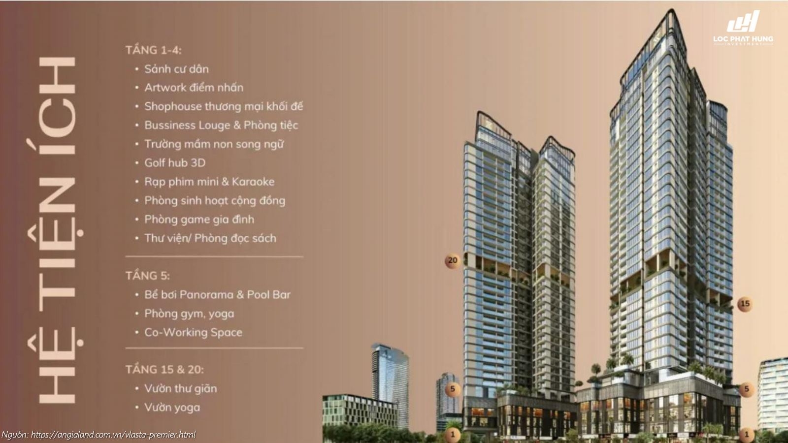 Hệ thống tiện ích dự án căn hộ chung cư Vlasta Premier Quận 7