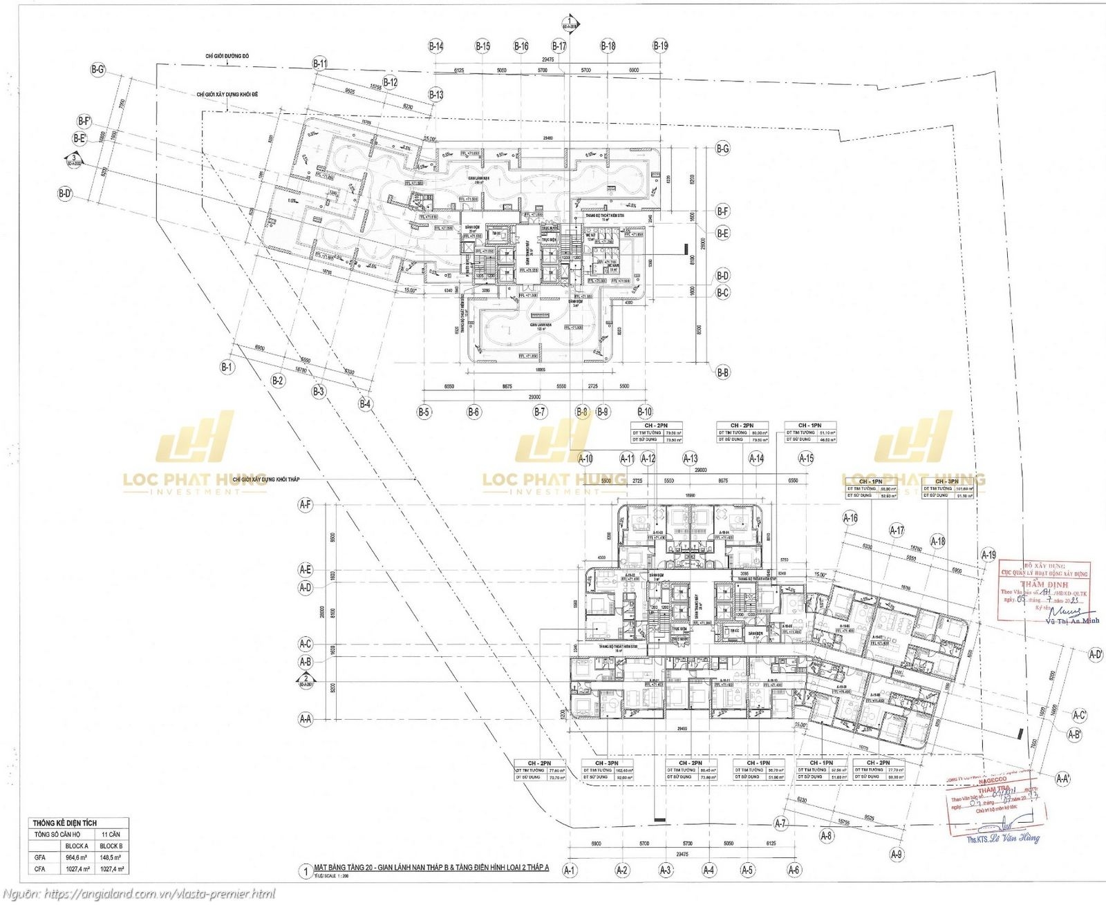 Mặt bằng gian lánh nạn tầng 20 tháp B căn hộ chung cư Vlasta Premier Quận 7